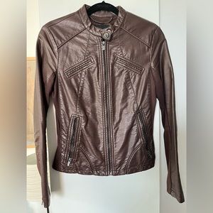 Express Brown Faux Leather jacket